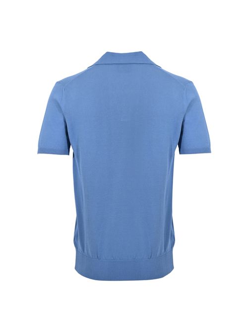 Polo in crepe di cotone Denim Alpha studio | AU-5041B1007